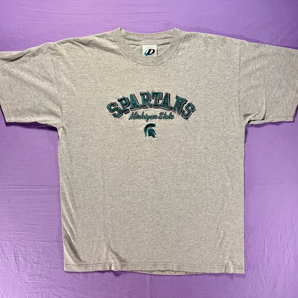 Vintage Michigan State Spartans Dynasty Embroidered Tee L - Picture 1 of 3